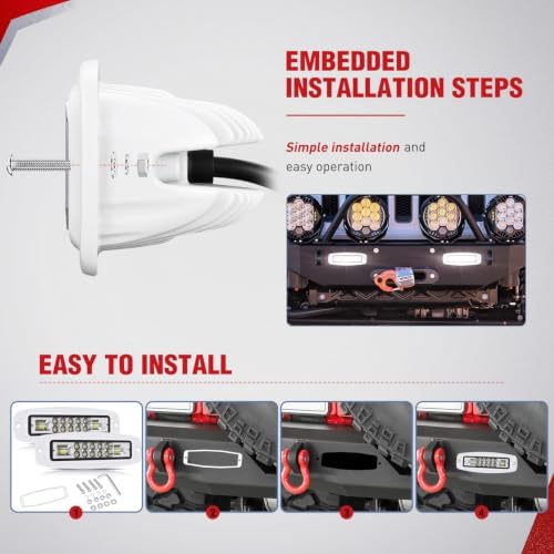 Nilight Flush Mount LED Light Pods 2PCS 6 Inch 60W Spot Flood Combo Beam