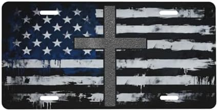 American Flag Christian Cross Front License Plate 6" * 12" for Women
