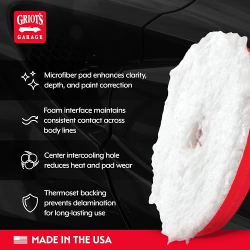 Griot's Garage 6.5" Microfiber Fast Finishing Pad for Car Polishing and Detailing, Buffing Pad for Moderate Scratch Removal - Image 3