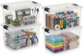 Superio 21 Quart Clear Plastic Storage Boxes with Lids, Stackable Organizer Containers, BPA-Free Storage Bins for Home, Office, School & Dorm, 4 Pack by Superio