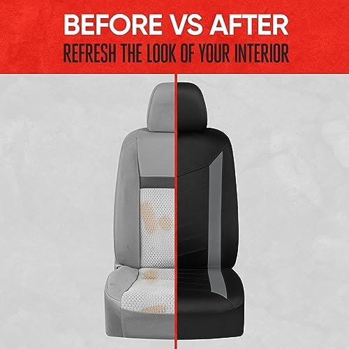Motor Trend SpillGuard Seat Covers for Cars Trucks SUV – Gray Seat Covers with Waterproof Neoprene Lining, Automotive Car Seat Covers for Front Seats Only, Forros Para Asientos de Carro