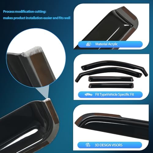Nilight Vent Window Visors for Hyundai Palisade 2020-2025, in-Channel, 4PCS