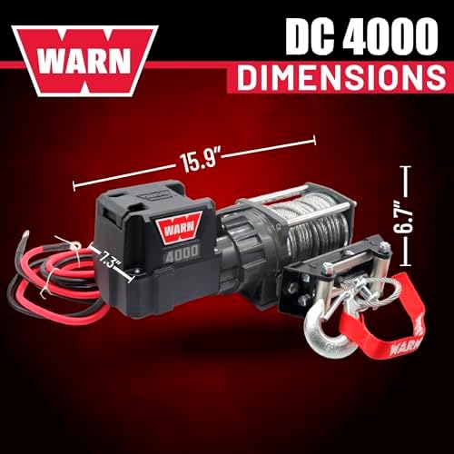 WARN 4000 DC 12V Utility Winch with Wire Rope - 4000 lb Pulling Capacity - Image 6