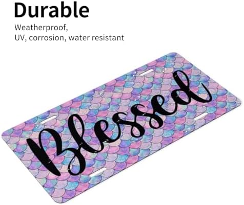 Mermaid Scale Blessed Front License Plate 6" * 12" for Women