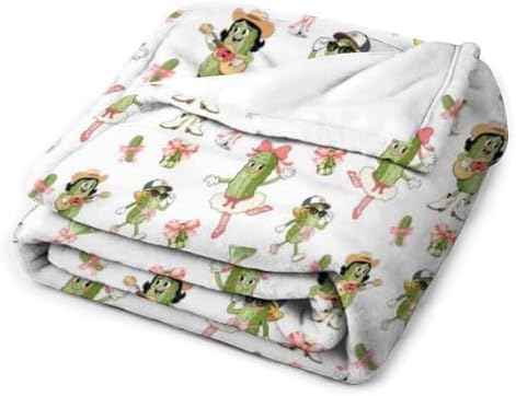 Socira Cucumbers Funny Pickle Blanket Throw Blanket Cucumbers Funny Pickle Gifts for Women Men Soft Sofa Throws for Travel Camping Bed Home Decor Car Birthday Gift 50"*60"（130 * 150cm） - Image 3