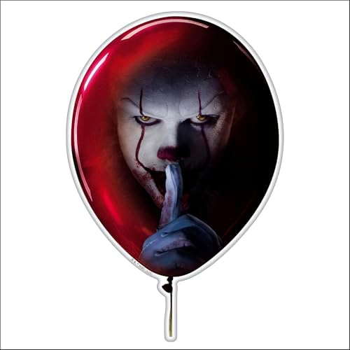 Fan Emblems Horror Movie Domed Transparent Car Decals – Officially Licensed Slasher Film Characters (Pennywise)