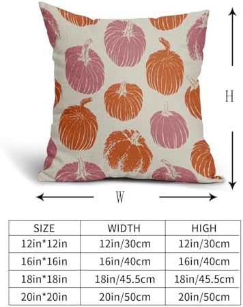 Pink Orange Pumpkin Fall Pillow Covers 22x22 Set of 2 Autumn Harvest Print Thanksgiving Decorative Throw Pillows Outdoor Farmhouse Cushion Case Seasonal Decor for Couch Sofa Bed - Image 5