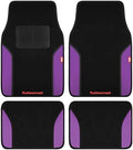 Rubbermaid Car Mats, Carpeted Floor Car Mat with Faux Leather & Built-in Heel Pad, Two-Tone Car Rug Floor Mats, Stylish Carpeted Floor Mats for Cars, Trucks & SUVs Purple Color