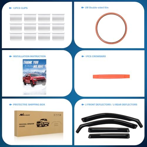 Nilight Vent Window Visors for Hyundai Palisade 2020-2025, in-Channel, 4PCS