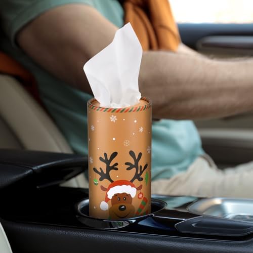 Hushee 4 Pcs Christmas Car Tissue Cylinders with 200 Tissues (Retro Xmas) - Image 6