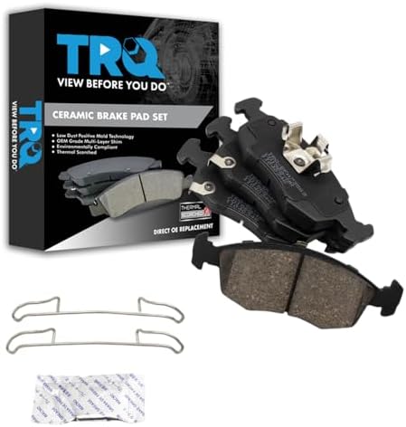TRQ Front Brake Pads Ceramic Hardware Wear Sensor
