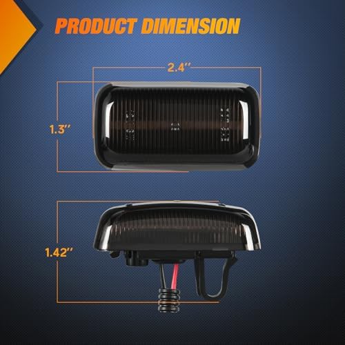 Nilight Fender Side Marker Light Smoke Lens Fits 2015-2022 Chevy GMC
