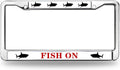 Fish On Christ License Plate Frame Religious Jesus Saves Two-Hole License Plate Frame Christ is King Weather-Proof License Plate Frame with Chrome Screw Caps