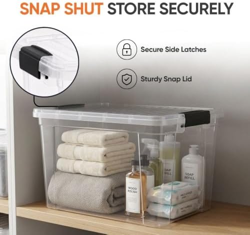 Superio 26.5 Quart Clear Plastic Storage Boxes with Lids, Stackable Organizer Containers, BPA-Free Storage Bins for Home, Office, School & Dorm, 4 Pack - Image 6