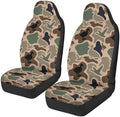 Car Front Seat Covers Elastic Fabrics Universal Duck Camo Print Car Seat Covers Protector Easy to Install Automotive Accessories Suitable for Cars, SUV and Trucks, Set of 2