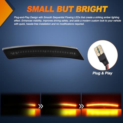 Nilight Fender Side Marker Lights 2PCS for 2005-2016 MINI Cooper R55/R56