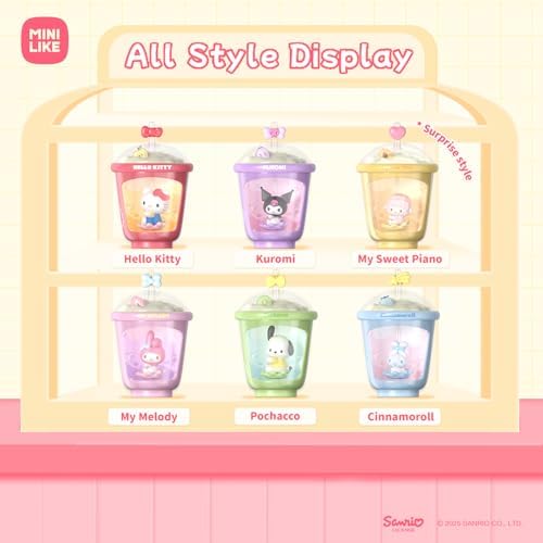 Sanrio Blind Box Light Up Absorption Movable Swing Toy Hello Kitty Kuromi Cinnamoroll Pochacco My Melody Sweet Piano Milk Tea Cup Series for Home Car Decor Birthday Gifts, Random One Figure - Image 5