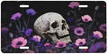 Floral Skull Purple Front License Plate 6" * 12" for Women