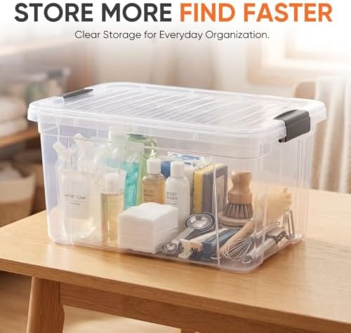 Superio 11 Quart Clear Plastic Storage Boxes with Lids, Stackable Organizer Containers, BPA-Free Storage Bins for Home, Office, School & Dorm, 6 Pack - Image 2