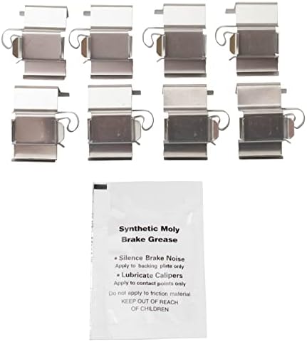 TRQ Front Ceramic Brake Pad Set Includes Contact Point Grease and Hardware