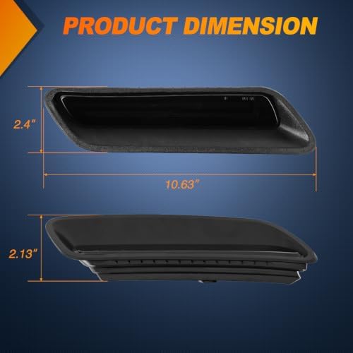 Nilight Hood Vent Lights 2PCS Smoke Lens Amber White for 2010-2018 Ram 1500