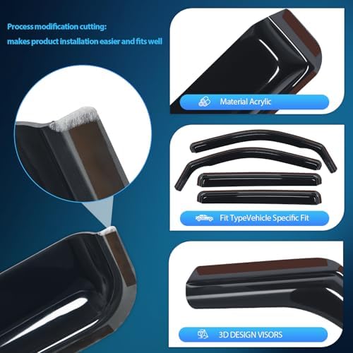 Nilight in-Channel Window Rain Guards for Ford Maverick 2022-2026, 4PCS
