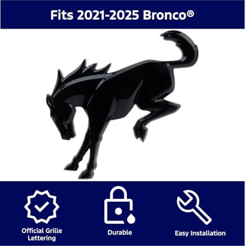 Ford Genuine OEM Bronco Emblem | Gloss Black Finish Decal | M1447BRB