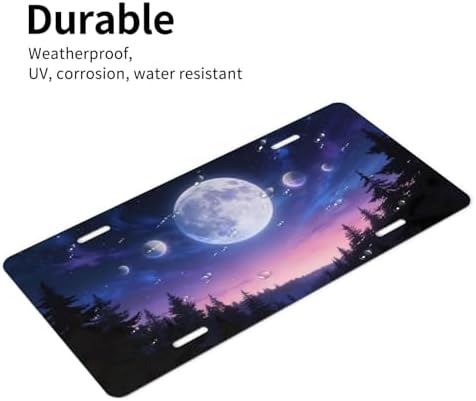 Full Moon Front License Plate Aluminum Decorative License Plates