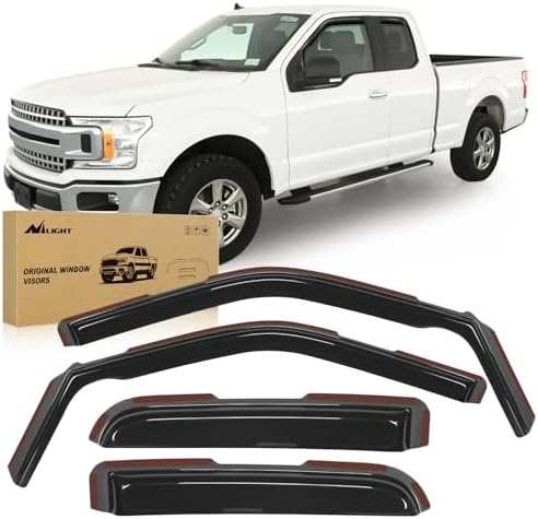 Nilight in Channel Rain Guards for Ford F150 Raptor 2015-2020 Super Cab