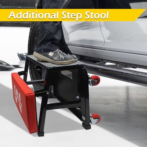MaxWorks 50880 Garage Creeper Seat and Stool Combo, Workshop Seat with 300 Lbs Capacity, Mechanics Stool with Wheels - Image 6