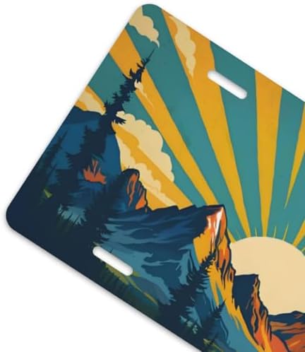 Adventure Mountain Sunrise Front License Plate 6" * 12" for Women