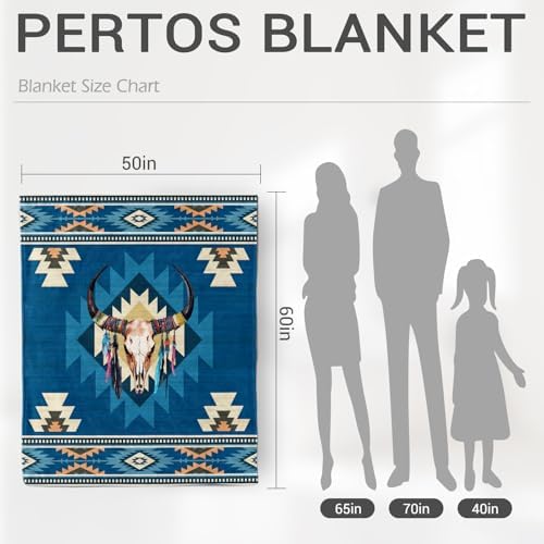 Jekeno Western Skull Throw Blanket, Western Gifts 50"x60" - Image 4