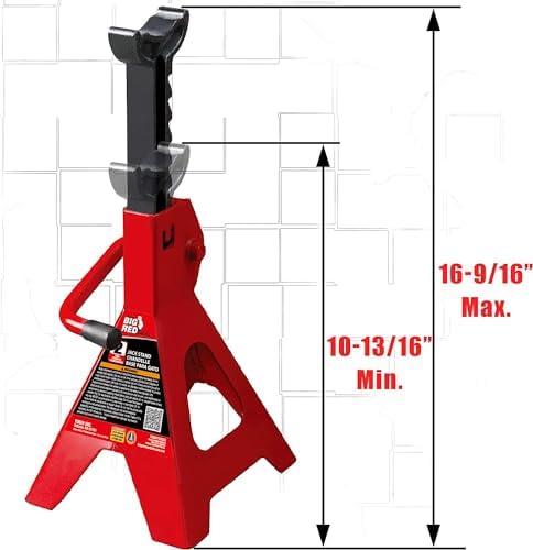 BIG RED 2 Ton Jack Stands Fit Use for Cars, Sedans, and Most Automobiles - Image 2