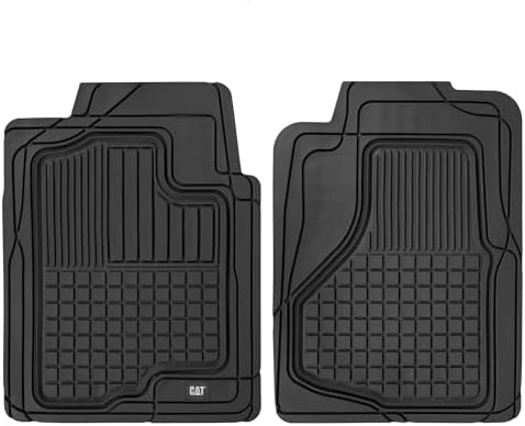 CAT® DuraShield XL Floor Mats for Trucks - All Weather Rubber Truck Floor Mats with Anti-Slip Backing, Universal Trim-to-Fit Car Floor Mats for Large Full-Size Vehicles, Black Floor Mats for Cars