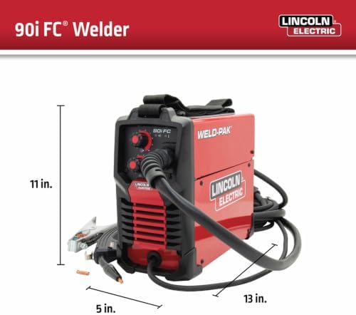 Lincoln Electric 90i FC Flux Core Wire Feed Weld-PAK Welder, 120V Welding Machine, Portable w/Shoulder Strap, Protective Metal Case, Best for Small Jobs, K5255-1 - Image 3