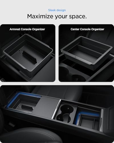Spigen Console & Armrest Organizers for Tesla Model Y Juniper, 3 Highland
