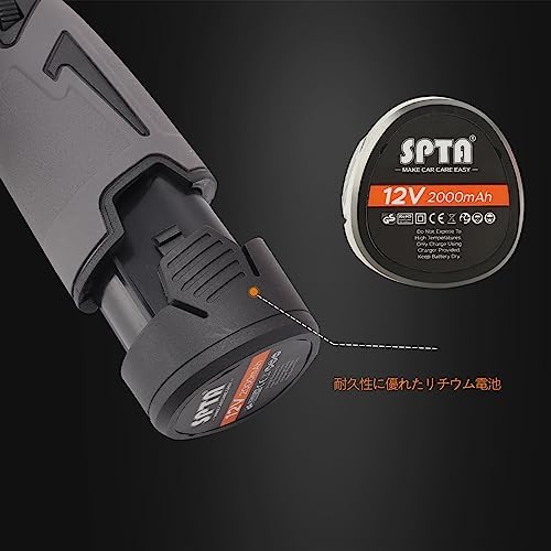 Cordless Car Buffer Polisher, SPTA Polisher with 2Pcs 12V Lithium Rechargeable Battery Brushless Polisher with Variable Speed, Portable Polisher with Polishing Pads Kit For Waxing - Image 5