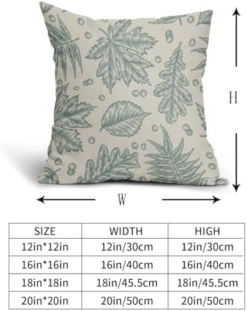 Aqua Blue Fall Pillow Covers 20x20 Set of 2 Cream Maple Leaf Print Autumn Colored Harvest Decorative Outdoor Pillowcases Farmhouse Seasonal Throw Cushion Case Decor for Home Couch Sofa Bed - Image 5