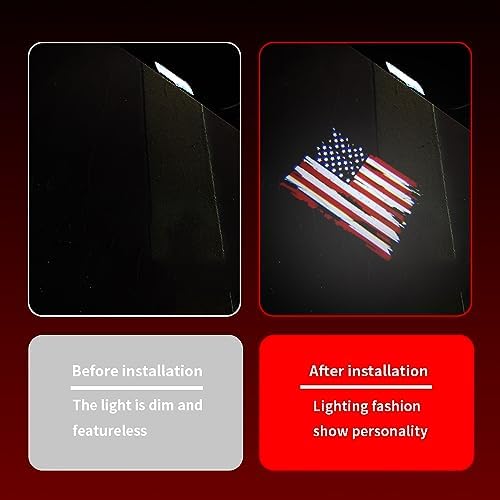 2 PCS American Flag Car Door Logo Lights Compatible for Challenger 2015-present Courtesy LED Ghost Shadow Light Projector Lamps Accessories (US Flag)