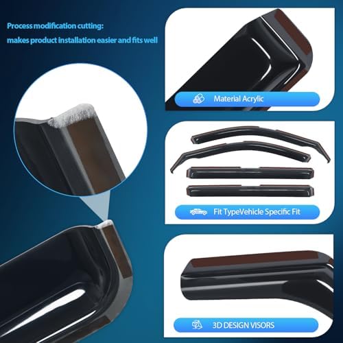 Nilight in Channel Rain Guards for Jeep Grand Cherokee L 2021-2025, 4PCS