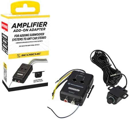Scosche LOC2SL Line Output Converter with Remote Control Knob - 2CH High/Low RCA Converter Car Audio - Ideal for Subwoofer Amp - Line Level Converter for Car Stereo - Easy Installation - Quality Sound