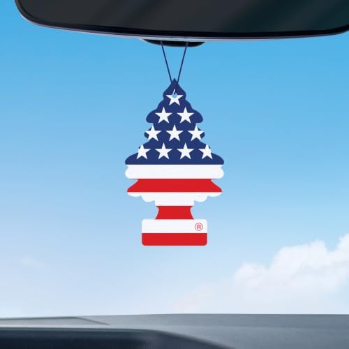 LITTLE TREES Car Air Freshener, 4 Count (Pack of 6), Stars and Stripes