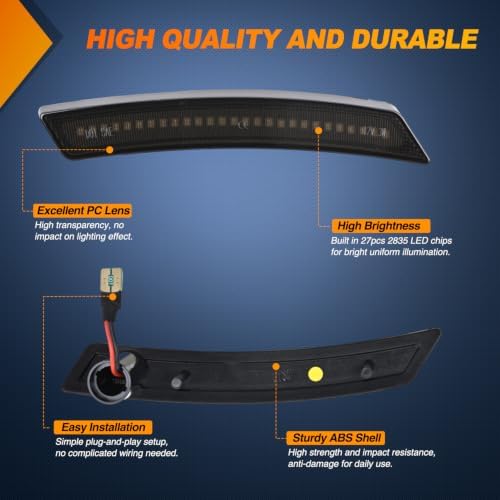 Nilight Fender Side Marker Lights 2PCS for 2005-2016 MINI Cooper R55/R56