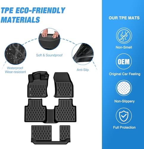Nilight TPE Floor Mats for Volkswagen Tiguan 7 Seats