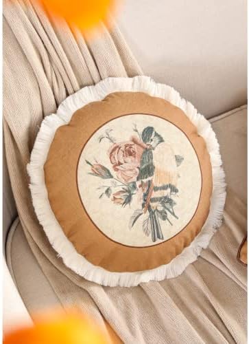 patdrea Designer French Vintage Round Throw Pillow Cover,Diameter 16" - Image 4
