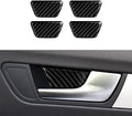 Car Inner Door Bowl Decals for Audi A4 Q5 S4 RS4 2009 2010 2011 2012 2013 2014 2015 2016 Accessories Carbon Fiber Interior Stickers
