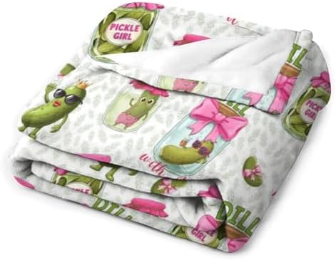 Socira Funny Dill Pickle Blanket Throw Blanket Funny Dill Pickle Gifts for Women Men Soft Sofa Throws for Travel Camping Bed Home Decor Car Birthday Gift 60"*80"（150 * 200cm） - Image 3