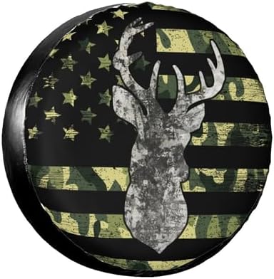 Deer Hunting Spare Tire Cover Wheel Protectors Weatherproof Sun Protection Covers Universal for SUV Jeep Travel Trailer 15"