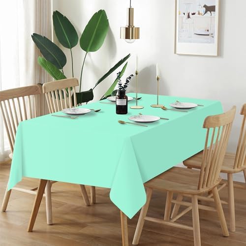 QIKSION 12 Pack Mint Green Plastic Tablecloth, Table Cloth Disposable - Image 2
