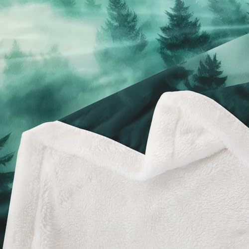 Flying Dragon Throw Blanket Misty Mountain Jungle Fleece Flannel Blankets Kids Boys Girls Room Decor Ancient Mysterious Animal Bed Blankets for Bed Sofa Couch Dark Green Plush Blanket Queen 90"x90" - Image 6